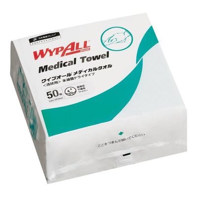 日本製紙クレシア ワイプオール メディカルタオル 4つ折り 50枚入 60553B 1袋(50枚) 66-0015-07（直送品）