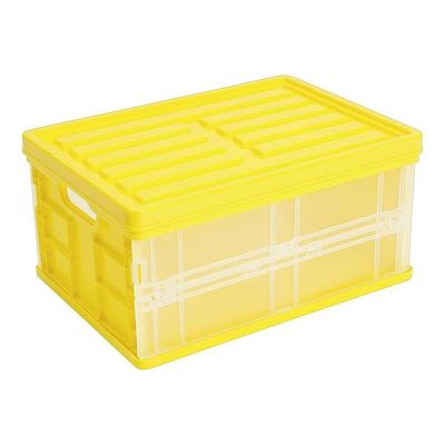 遠藤商事 折り畳みコンテナ イエロー(ポリプロピレン) AKVU302 1個 64-9287-59（直送品）