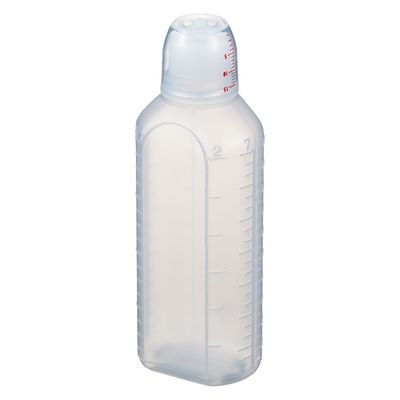 エムアイケミカル 投薬瓶ハイオール 200mL 凸凹目盛り（未滅菌）赤線目盛り薬杯付  24809703 200CC（100本入） 1箱（直送品）