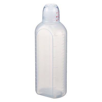 エムアイケミカル 投薬瓶ハイオール 300mL 凸凹目盛り（未滅菌）赤線目盛り薬杯付  24809704 300CC（50本入） 1箱（直送品）