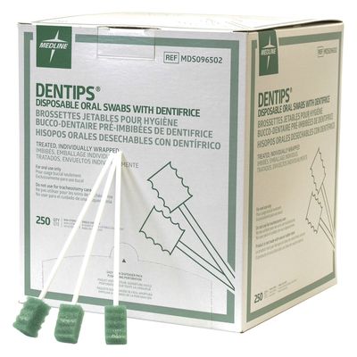 【口腔ケアスポンジ】 デンティップス グリーン重曹付 ザイコアインターナショナルインク ミントフウミ 1箱(250入)（直送品）