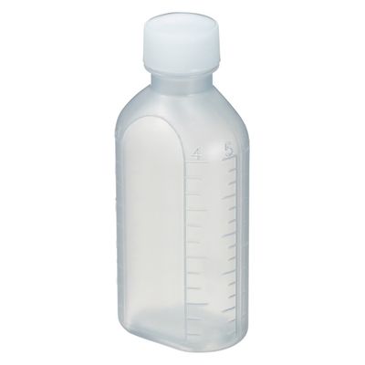 エムアイケミカル 投薬瓶PPB 100mL 凸凹目盛り（滅菌済）少数包装 08285028 キャップ色:白PE100CC（10本入り）1箱（直送品）