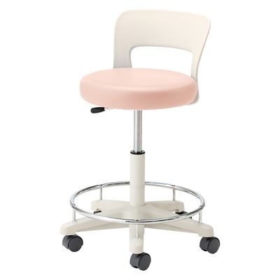 マツヨシ ナースチェア(ハイタイプ) 背付・リング付 25256501 ピンク MY-N3265R(セツキ・リングツキ) 1台（直送品）