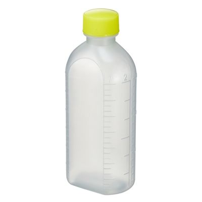 エムアイケミカル 投薬瓶PPB 150mL 凸凹目盛り（滅菌済）少数包装 08285029 キャップ色:黄 150CC（5本入り）1箱（直送品）
