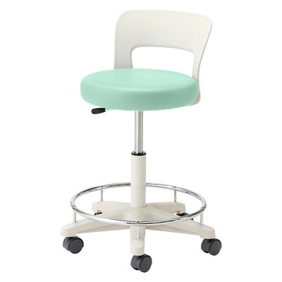 マツヨシ ナースチェア(ハイタイプ)背付・リング付25256501ミントグリーン MY-N3265R(セツキ・リングツキ) 1台（直送品）
