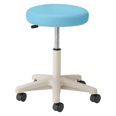 マツヨシ ナースチェア(ハイタイプ) 背なし 25256502 ライトブルー MY-N3250R(セナシ) 1台（直送品）