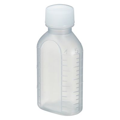 エムアイケミカル 投薬瓶PPB 60mL 凸凹目盛り（滅菌済）少数包装 08285027 キャップ色:白PP 60CC（15本入り）1箱（直送品）