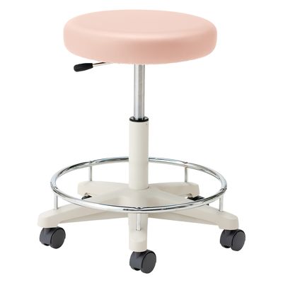 マツヨシ ナースチェア(ハイタイプ) 背なし・リング付 25256503 ピンク MY-N3255R(セナシ・リングツキ) 1台（直送品）