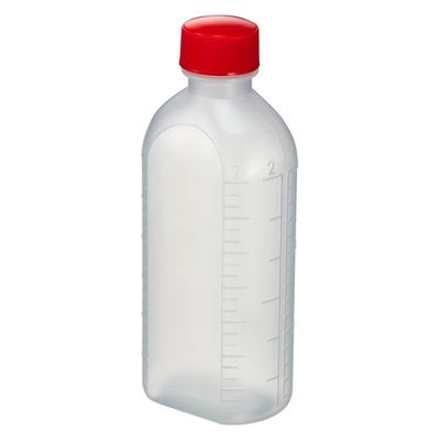エムアイケミカル 投薬瓶PPB 150mL 凸凹目盛り（滅菌済）少数包装 08285029 キャップ色:赤 150CC（5本入り）1箱（直送品）