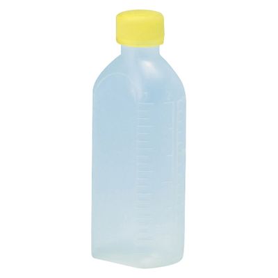 サンケミカル サンケミ 1型投薬瓶 150mL 凸凹目盛り 25282603 キャップ色：黄 10004（150CC）100ホン 1箱（100入）（直送品）