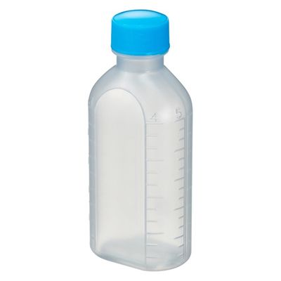 エムアイケミカル 投薬瓶PPB 100mL 凸凹目盛り（滅菌済）少数包装 08285028 キャップ色:青 100CC（10本入り）1箱（直送品）