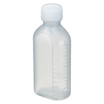 エムアイケミカル 投薬瓶PPB 100mL 凸凹目盛り（滅菌済）少数包装 08285028 キャップ色:白PP 100CC（10本入り）1箱（直送品）