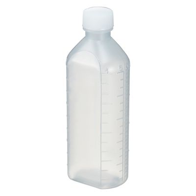 エムアイケミカル 投薬瓶PPB 200mL 凸凹目盛り（滅菌済）少数包装 08285030 キャップ色:白PE 200CC（5本入り）1箱（直送品）