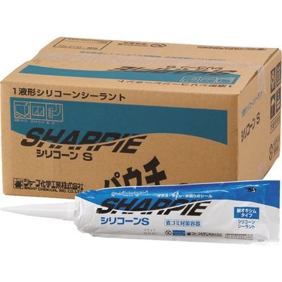 シャープ シーリング剤 シャーピー シリコーンSパウチ ブラック 330ml SHARPIE-S-P-B 1セット(20本)（直送品）