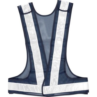 岡潮 3段階調整安全ベスト 5cm幅 紺メッシュ×白反射材 OK5551 1着 452-3975（直送品）