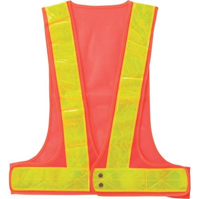 岡潮 安全ベスト 7cm幅 オレンジメッシュ×黄反射 OK5704 1着 452-2479（直送品）