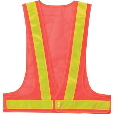 岡潮 安全ベスト 5cm オレンジメッシュ×黄反射材 OK5501 1着 452-3979（直送品）
