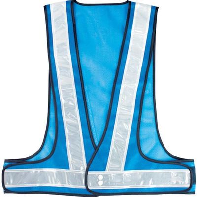 岡潮 安全ベスト 5cm 青メッシュ×白反射材 OK5517 1着 452-3973（直送品）