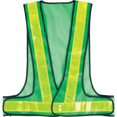岡潮 安全ベスト 5cm 緑メッシュ×黄反射材 OK5519 1着 452-3967（直送品）