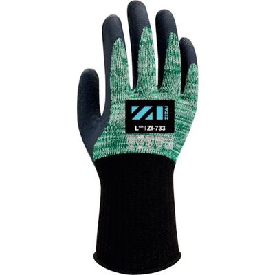 Weed 耐切創手袋 ZIZAI ZI―733 天然ゴム背抜き LLサイズ(10双入) ZI733XL 1セット(120双:10双×12袋)（直送品）