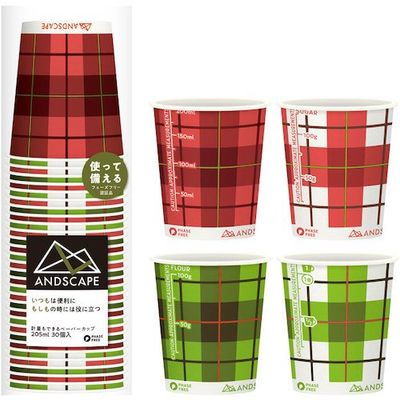 サンナップ アンドスケープカップチェック205ml30個 C2030CAS 1セット(2400個:30個×80パック) 386-5682（直送品）