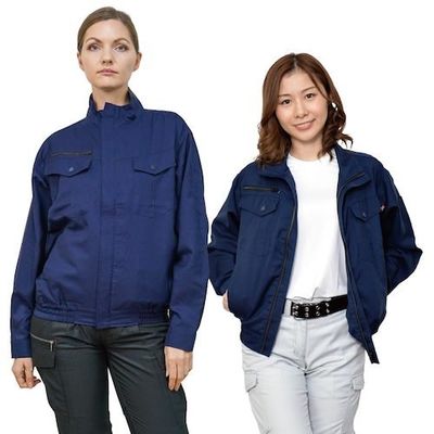 岡潮 空調長袖ブルゾン(ウェアのみ)日本製生地使用 20111 ネイビーL 20111-L 1着 536-0526（直送品）