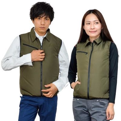 岡潮 空調ベスト(ウェアのみ) 20204 アーミーグリーンLL 20204N-LL 1着 535-8943（直送品）