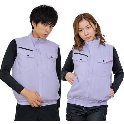 岡潮 空調ベスト(ウェアのみ)日本製生地使用 20218 ラベンダーL 20218N-L 1着 536-0537（直送品）