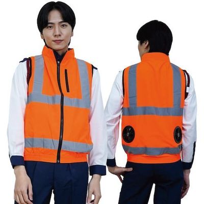 岡潮 高視認性空調安全ベスト(ウェアのみ) 30224 蛍光オレンジ5L 30224-5L 1着 535-9009（直送品）