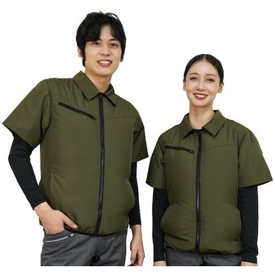 岡潮 空調半袖ブルゾン(ウェアのみ) 20304 アーミーグリーンS 20304-S 1着 535-8946（直送品）