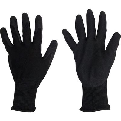 丸和ケミカル 発泡天然ゴム背抜き手袋(ブラック) Lサイズ 881-L 1セット(10双) 569-2509（直送品）