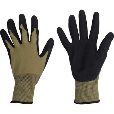 丸和ケミカル 発泡天然ゴム背抜き手袋(カーキ) Lサイズ 901-L 1セット(10双) 569-2493（直送品）