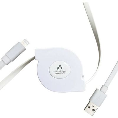 エアージェイ MFIライトニングケーブルリール MUJ-R2WH 1個 408-6189（直送品）