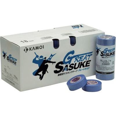 カモ井 グレートサスケ マスキングテープ建築塗装用(1巻入り) GREATSASUKE-100 1セット(10巻:1巻×10パック)（直送品）