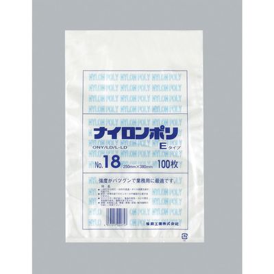 福助工業 福助 ナイロンポリ Eタイプ NO.18 0703176 1セット(1000枚:100枚×10袋) 481-0175（直送品）