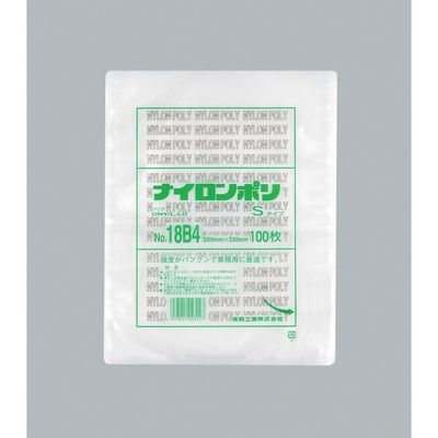 福助工業 福助 ナイロンポリ Sタイプ NO.18B4 0704857 1セット(1000枚:100枚×10袋) 481-1760（直送品）