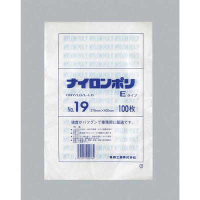 福助工業 福助 ナイロンポリ Eタイプ NO.19 0703184 1セット(1000枚:100枚×10袋) 481-1701（直送品）