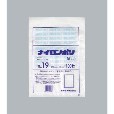 福助工業 福助 ナイロンポリ Gタイプ NO.19 0705561 1セット(1000枚:100枚×10袋) 481-3258（直送品）