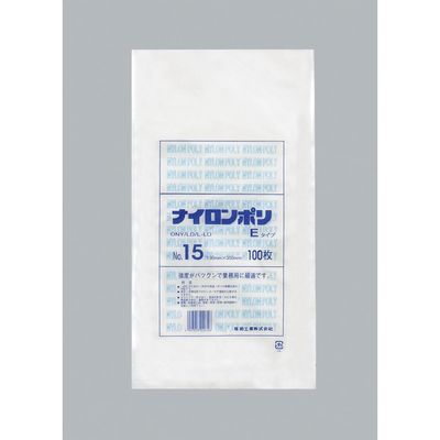福助工業 福助 ナイロンポリ Eタイプ NO.15 0703141 1セット(1500枚:100枚×15袋) 481-1753（直送品）