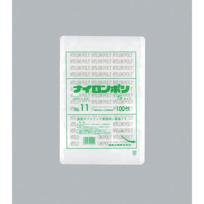 福助工業 福助 ナイロンポリ Sタイプ NO.11 0705111 1セット(2000枚:100枚×20袋) 480-8594（直送品）