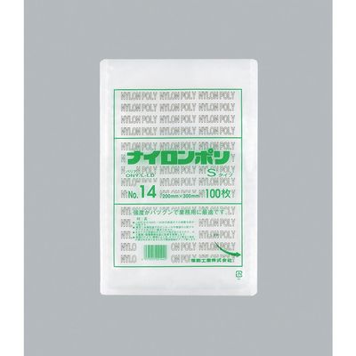 福助工業 福助 ナイロンポリ Sタイプ NO.14 0705144 1セット(2000枚:100枚×20袋) 481-1656（直送品）