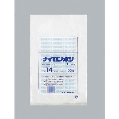 福助工業 福助 ナイロンポリ Eタイプ NO.14 0703133 1セット(2000枚:100枚×20袋) 481-3238（直送品）