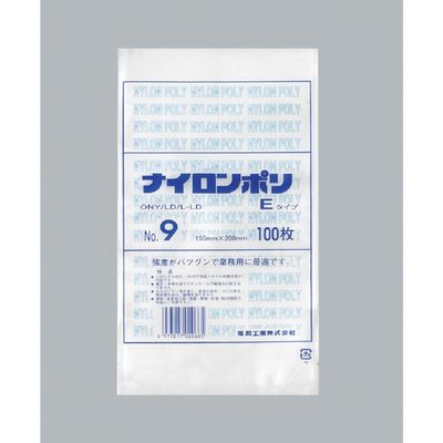 福助工業 福助 ナイロンポリ Eタイプ NO.9 0703087 1セット(2400枚:100枚×24袋) 481-0081（直送品）