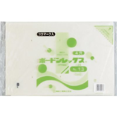 福助工業 福助 ボードンレックス#25NO.13 4穴プラ 100枚入 0451525 1セット(3000枚:100枚×30袋)（直送品）