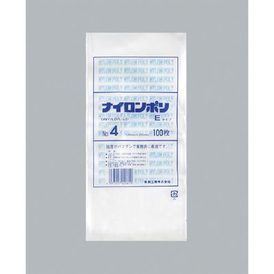 福助工業 福助 ナイロンポリ Eタイプ NO.4 0703036 1セット(3000枚:100枚×30袋) 481-3272（直送品）
