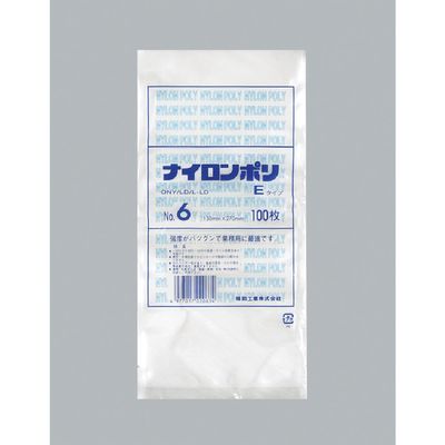 福助工業 福助 ナイロンポリ Eタイプ NO.6 0703052 1セット(3000枚:100枚×30袋) 481-3282（直送品）