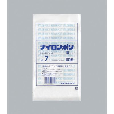 福助工業 福助 ナイロンポリ Eタイプ NO.7 0703060 1セット(3000枚:100枚×30袋) 481-0092（直送品）