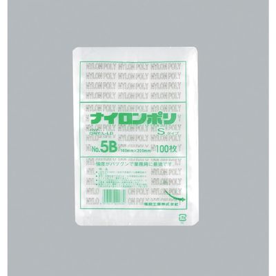 福助工業 福助 ナイロンポリ Sタイプ NO.5B 0705039 1セット(3000枚:100枚×30袋) 481-0133（直送品）