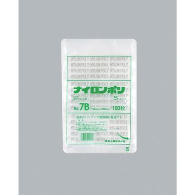 福助工業 福助 ナイロンポリ Sタイプ NO.7B 0705055 1セット(3000枚:100枚×30袋) 481-0095（直送品）