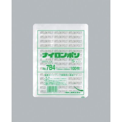 福助工業 福助 ナイロンポリ Sタイプ NO.7B4 0704830 1セット(3000枚:100枚×30袋) 481-3313（直送品）